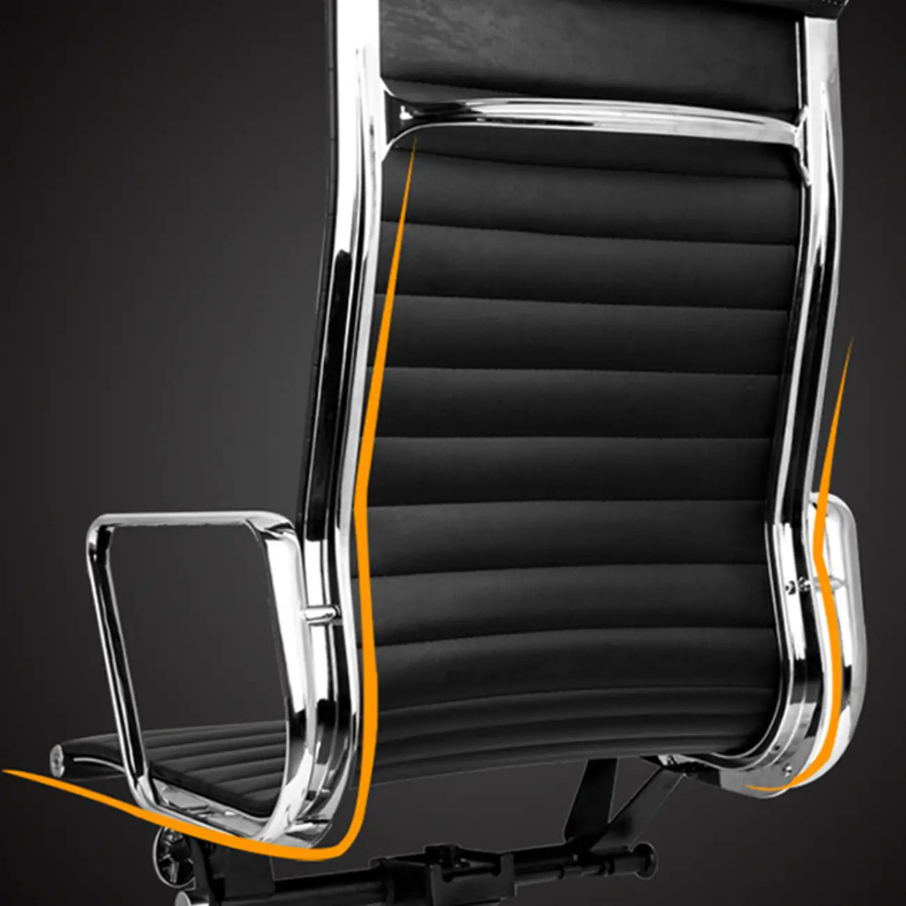 Fauteuil de bureau pivotant à dossier haut réglable en cuir beige