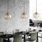 Suspension moderne en verre avec cordon réglable pour salle à manger