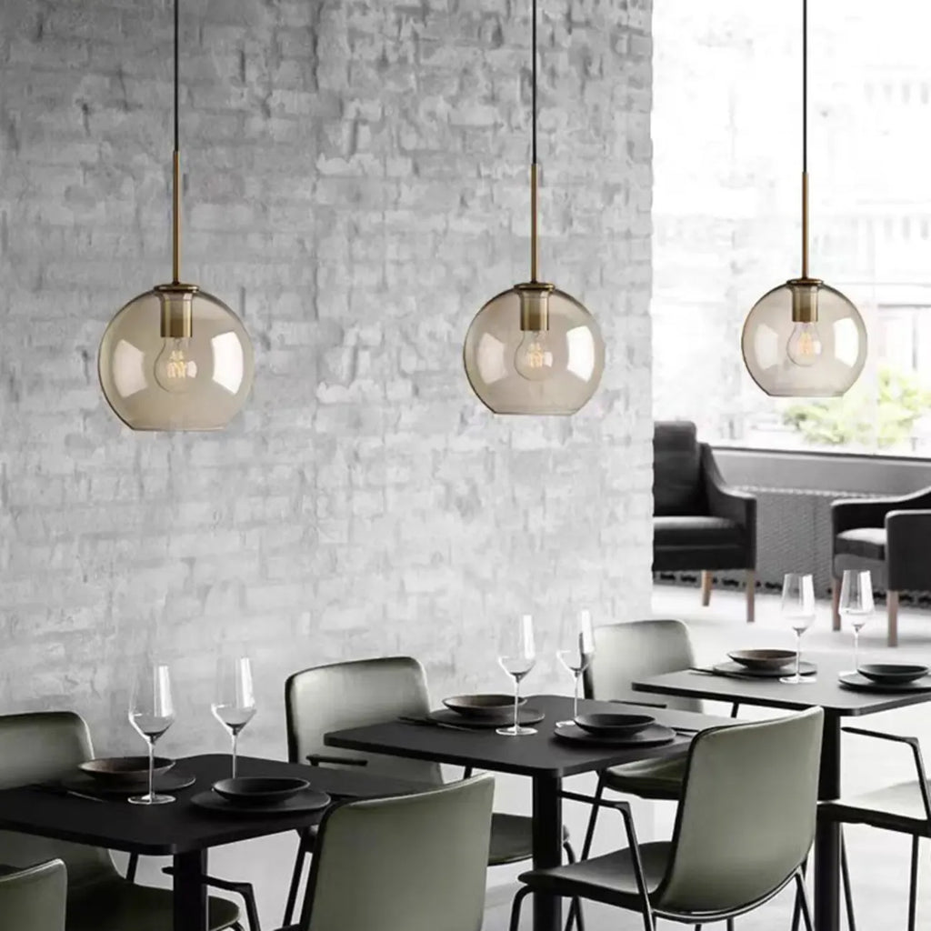 Suspension moderne en verre avec cordon réglable pour salle à manger
