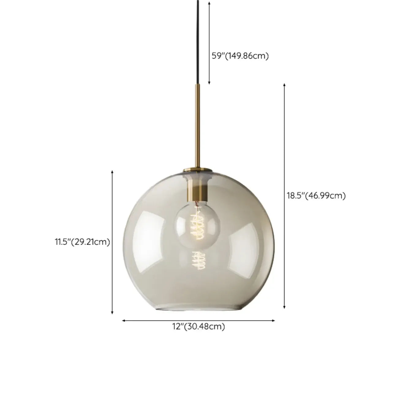 Suspension moderne en verre avec cordon réglable pour salle à manger