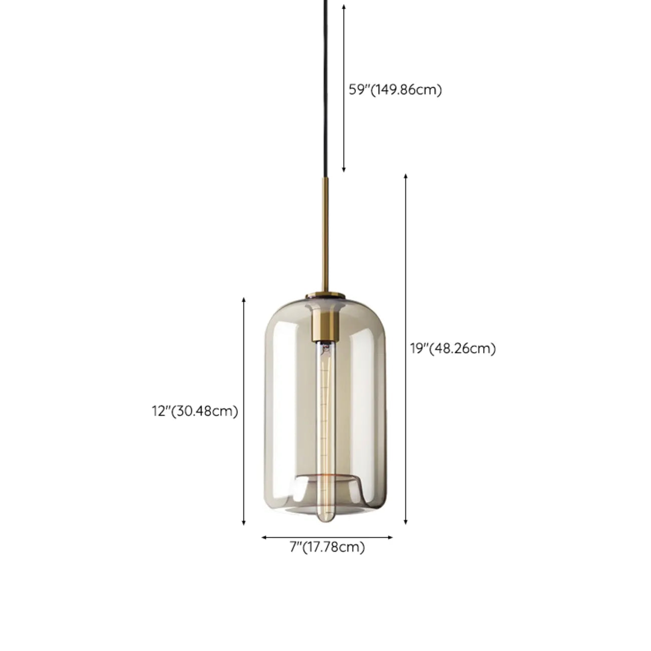 Suspension moderne en verre avec cordon réglable pour salle à manger