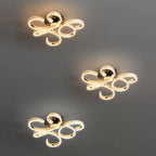 Plafonnier semi-encastré à LED ruban doré avec variateur à 3 niveaux