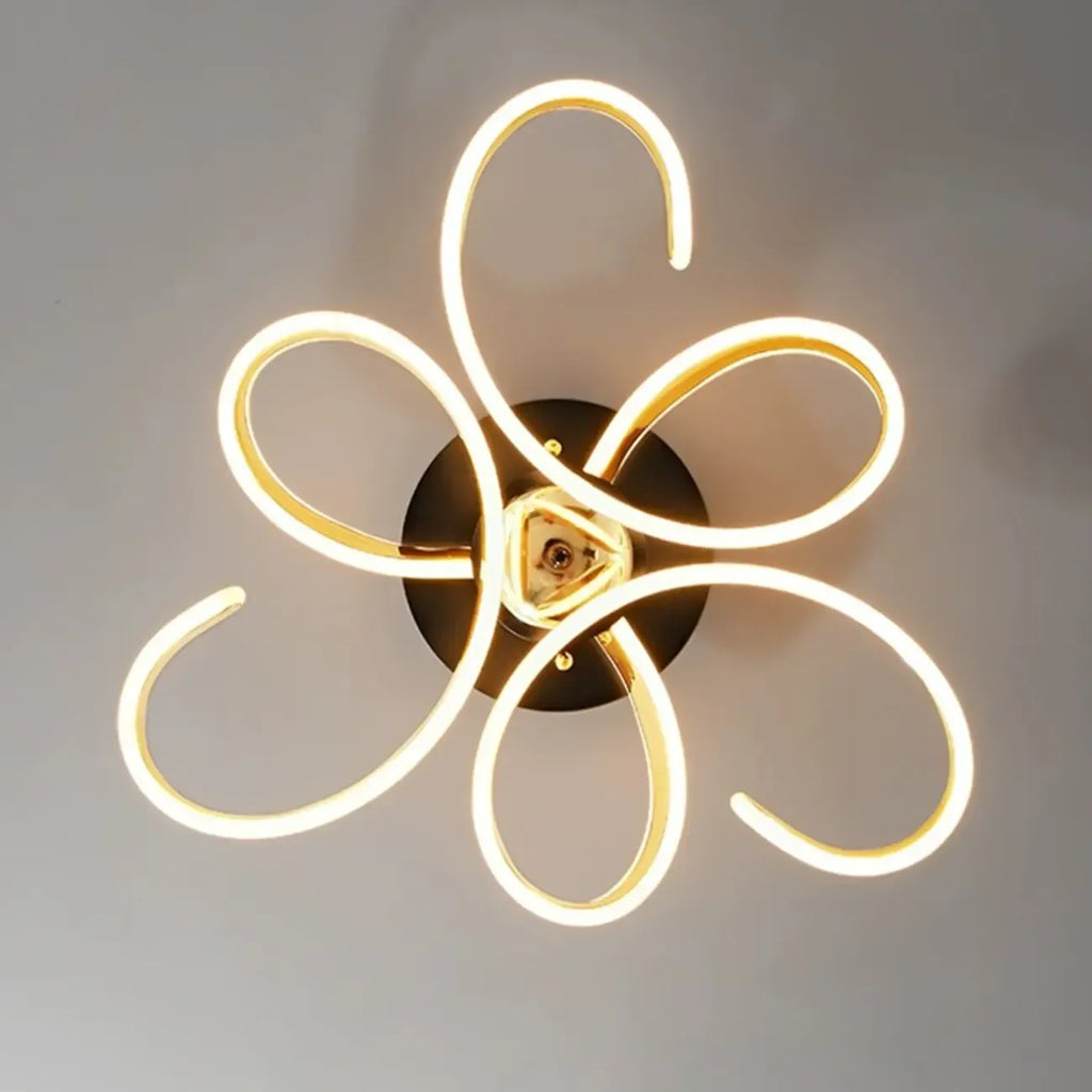 Plafonnier semi-encastré à LED ruban doré avec variateur à 3 niveaux