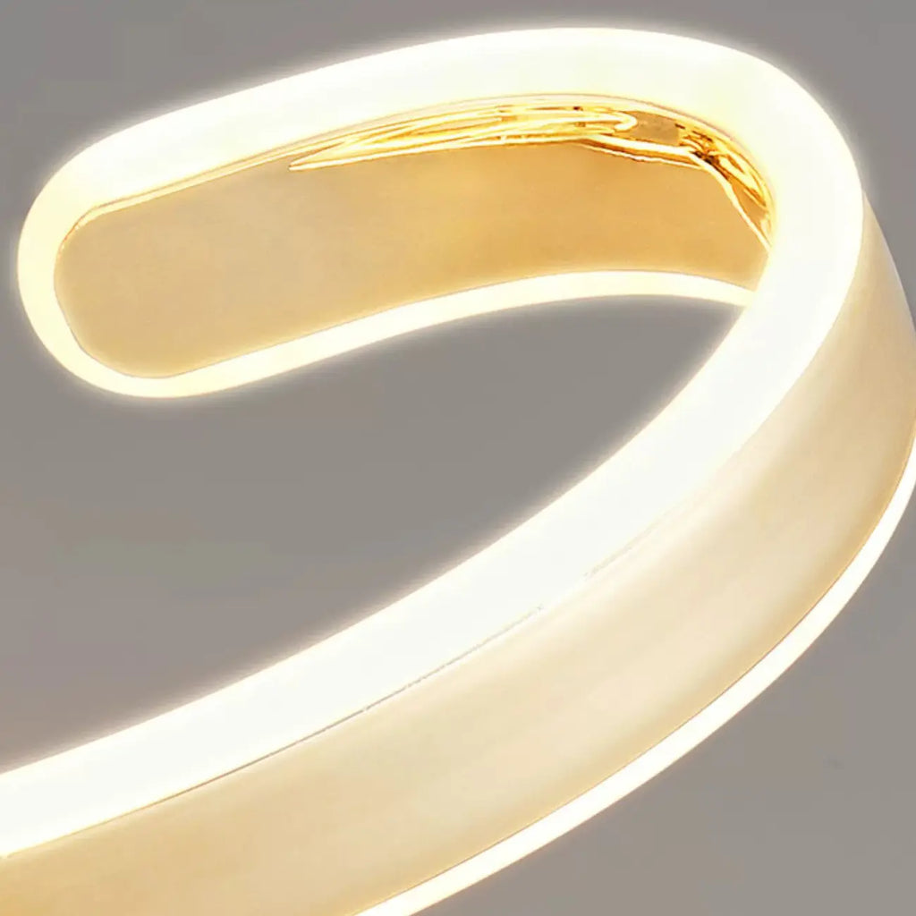 Plafonnier semi-encastré à LED ruban doré avec variateur à 3 niveaux
