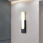 Applique murale moderne en métal blanc et pierre, lumière chaude LED