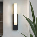 Applique murale moderne en métal blanc et pierre, lumière chaude LED