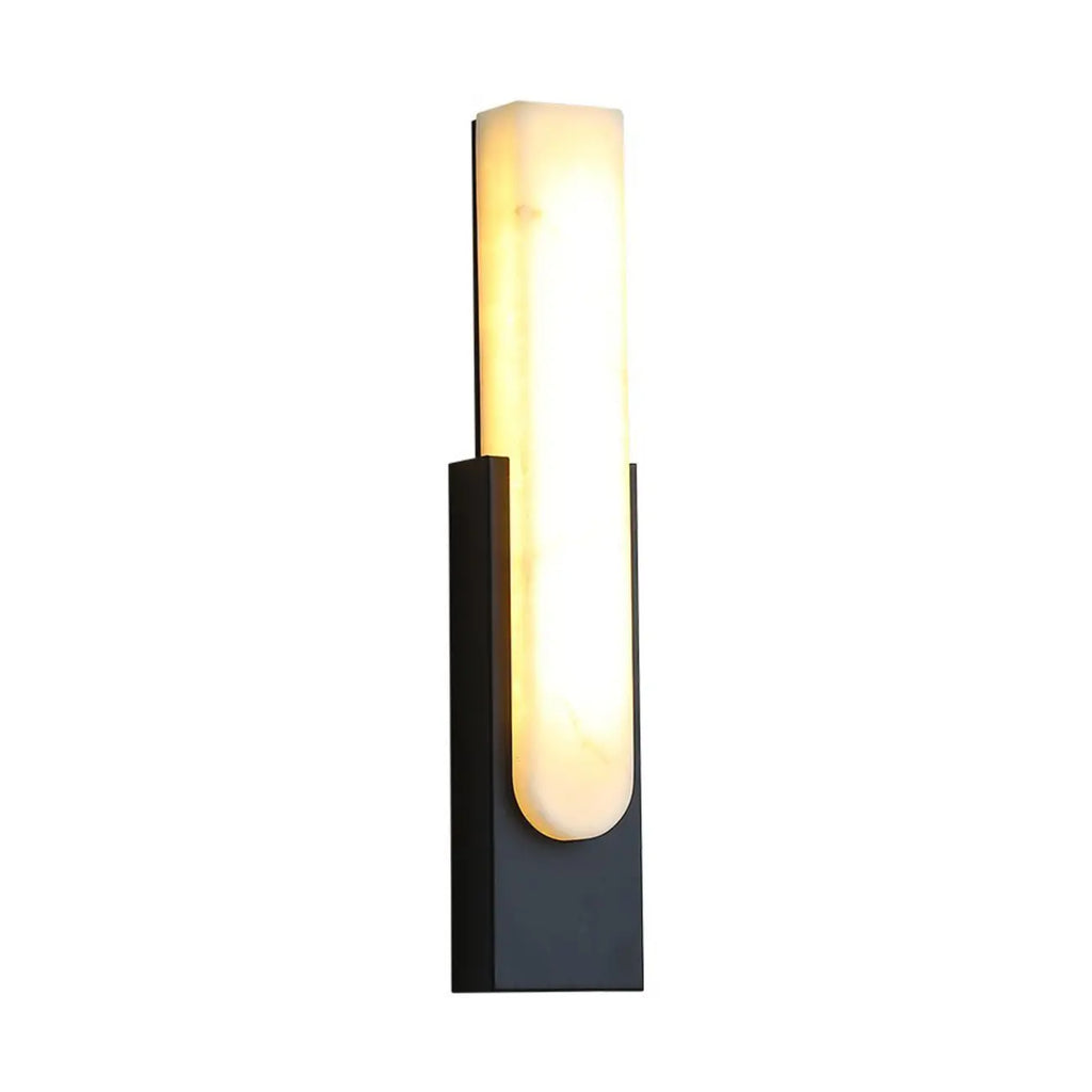 Applique murale moderne en métal blanc et pierre, lumière chaude LED