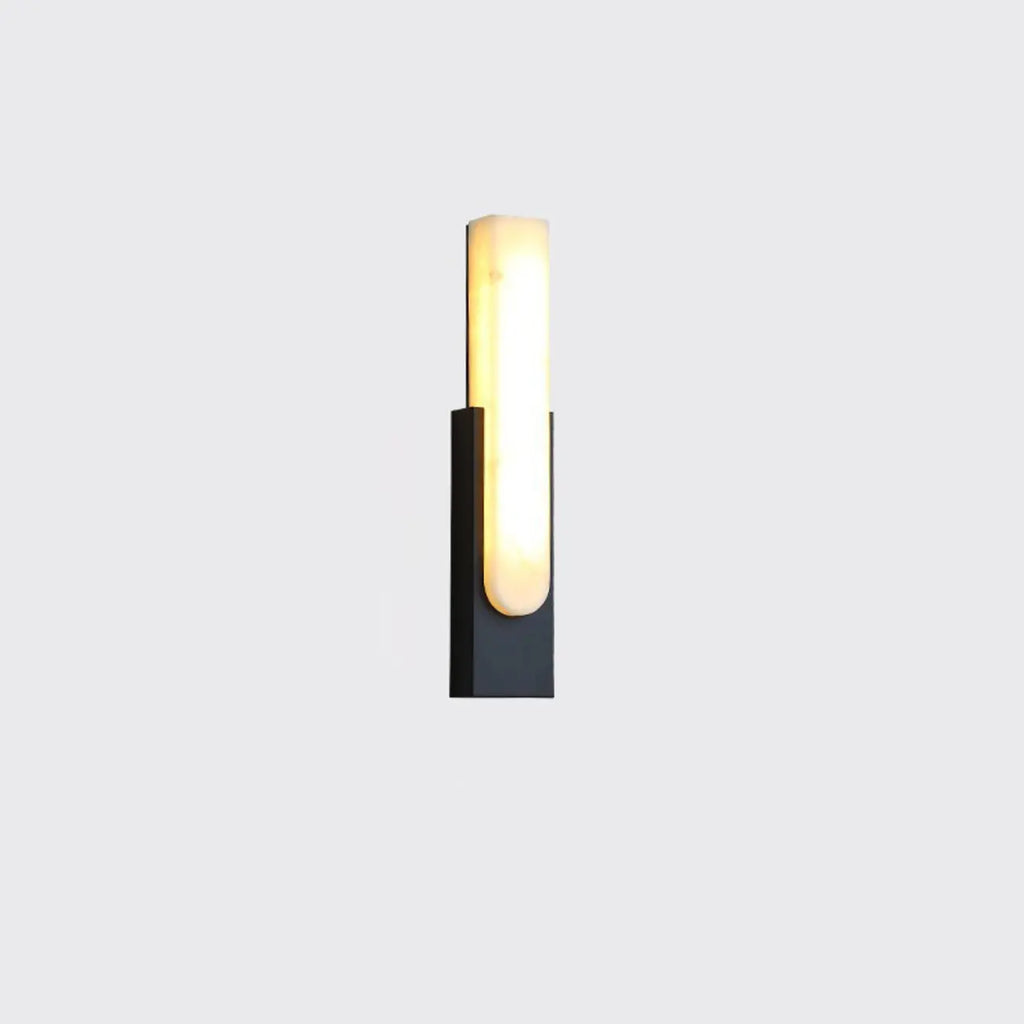 Applique murale moderne en métal blanc et pierre, lumière chaude LED