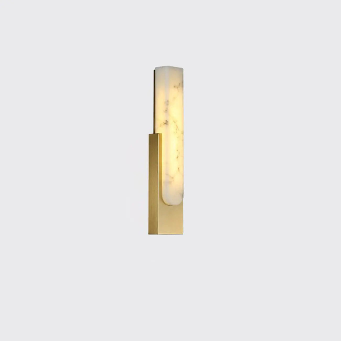 Applique murale moderne en métal blanc et pierre, lumière chaude LED