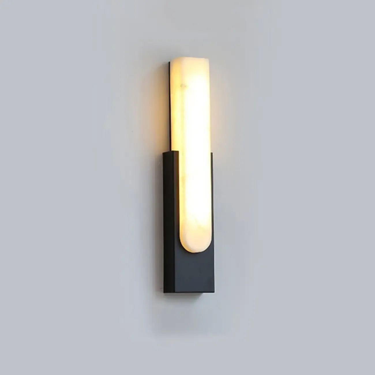 Applique murale moderne en métal blanc et pierre, lumière chaude LED