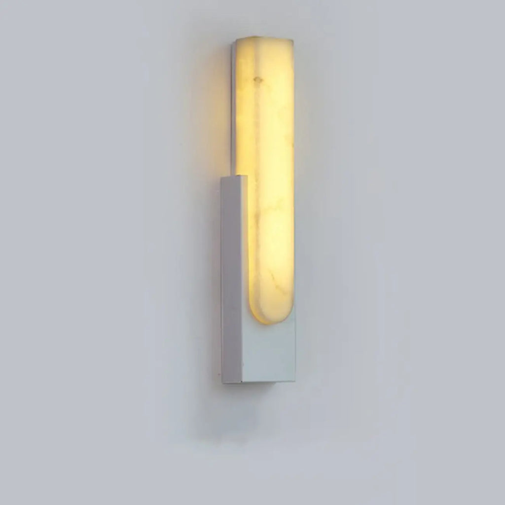Applique murale moderne en métal blanc et pierre, lumière chaude LED