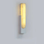 Applique murale moderne en métal blanc et pierre, lumière chaude LED