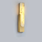Applique murale moderne en métal blanc et pierre, lumière chaude LED