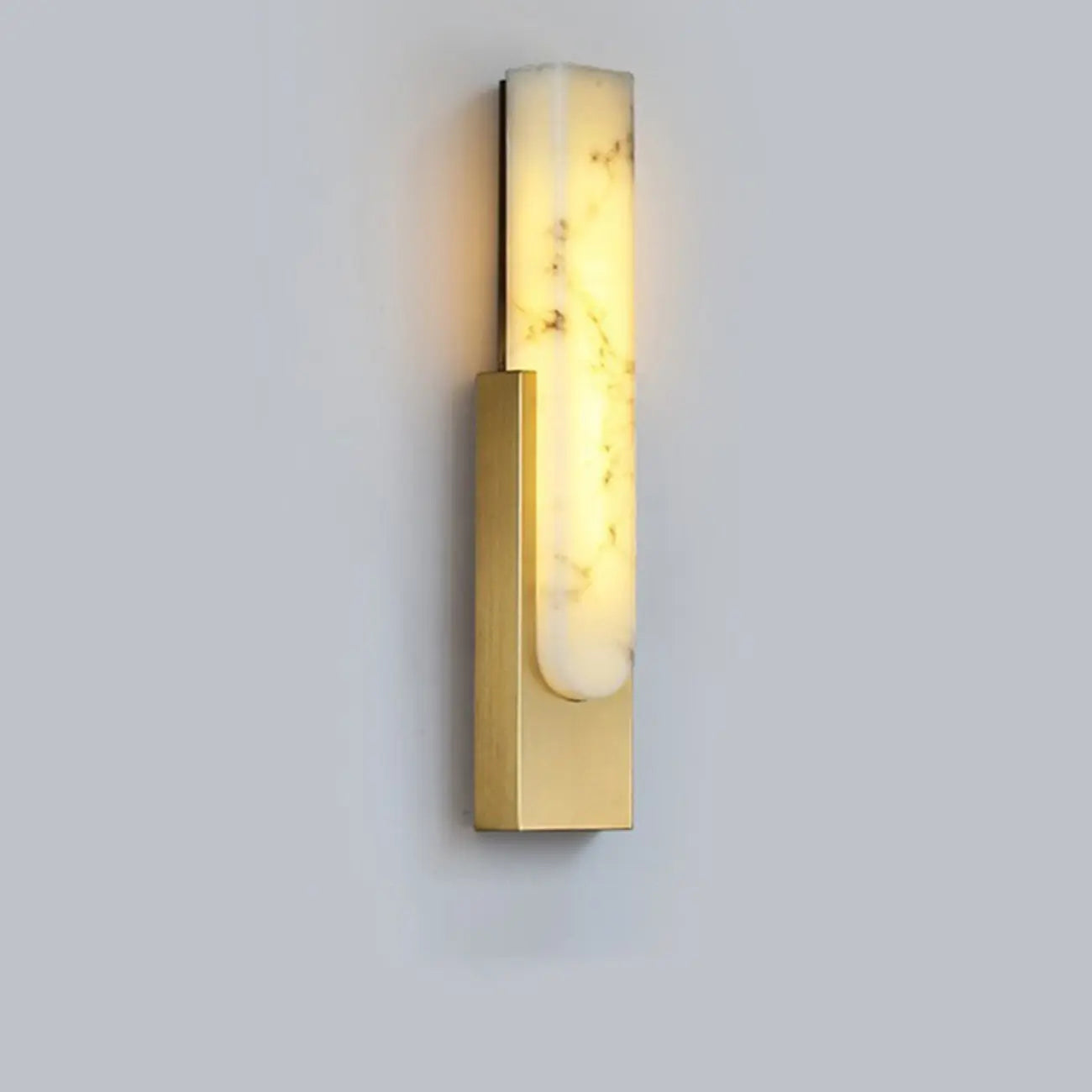 Applique murale moderne en métal blanc et pierre, lumière chaude LED