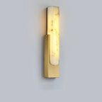 Applique murale moderne en métal blanc et pierre, lumière chaude LED
