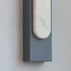 Applique murale moderne en métal blanc et pierre, lumière chaude LED