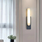 Applique murale moderne en métal blanc et pierre, lumière chaude LED