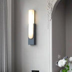 Applique murale moderne en métal blanc et pierre, lumière chaude LED