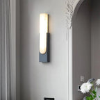 Applique murale moderne en métal blanc et pierre, lumière chaude LED