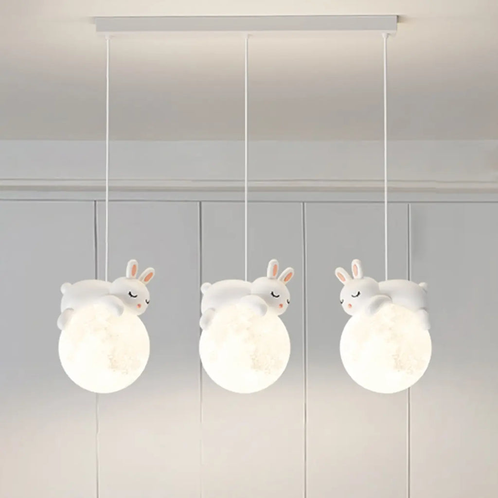 Suspension LED Ours et Lune pour enfants
