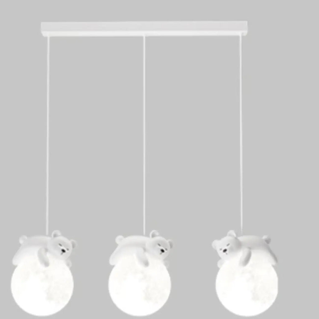 Suspension LED Ours et Lune pour enfants