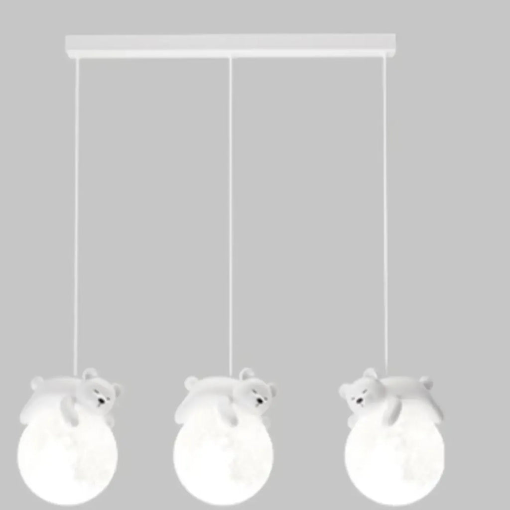 Suspension LED Ours et Lune pour enfants