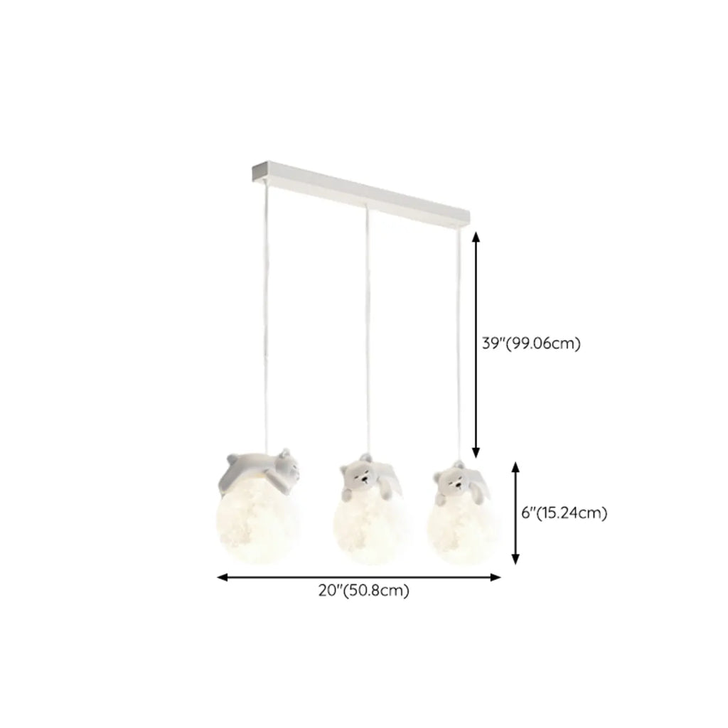 Suspension LED Ours et Lune pour enfants