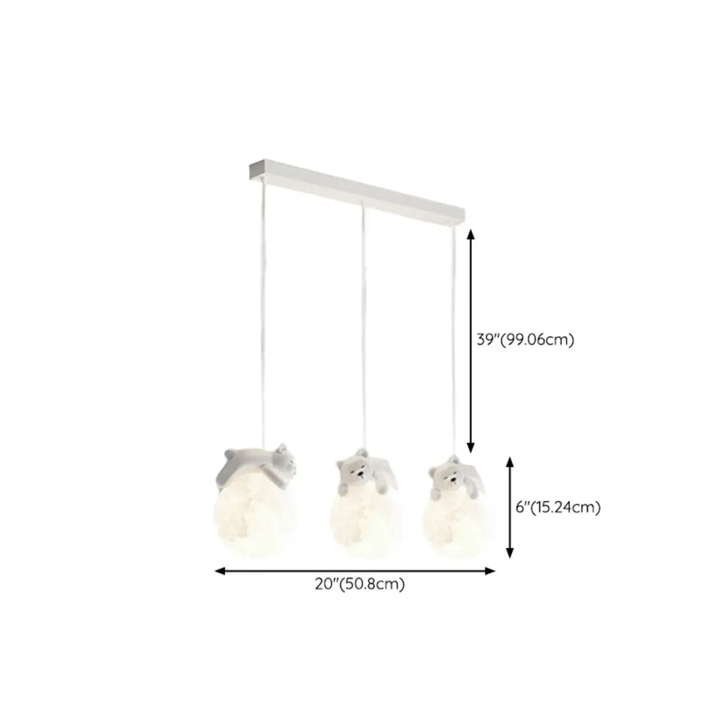 Suspension LED Ours et Lune pour enfants