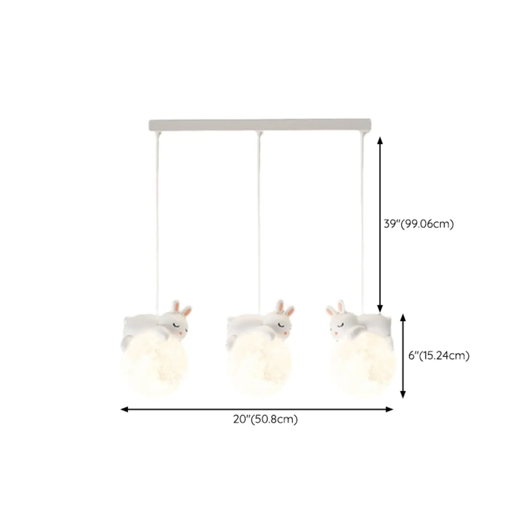 Suspension LED Ours et Lune pour enfants