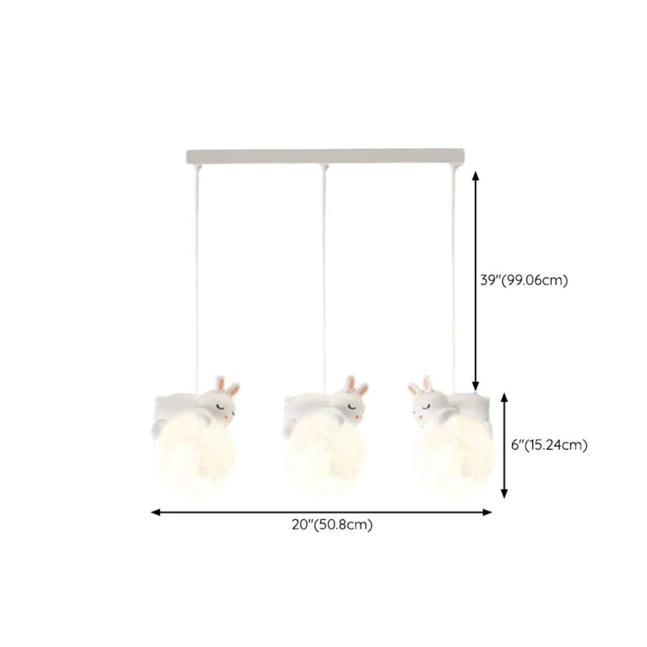 Suspension LED Ours et Lune pour enfants