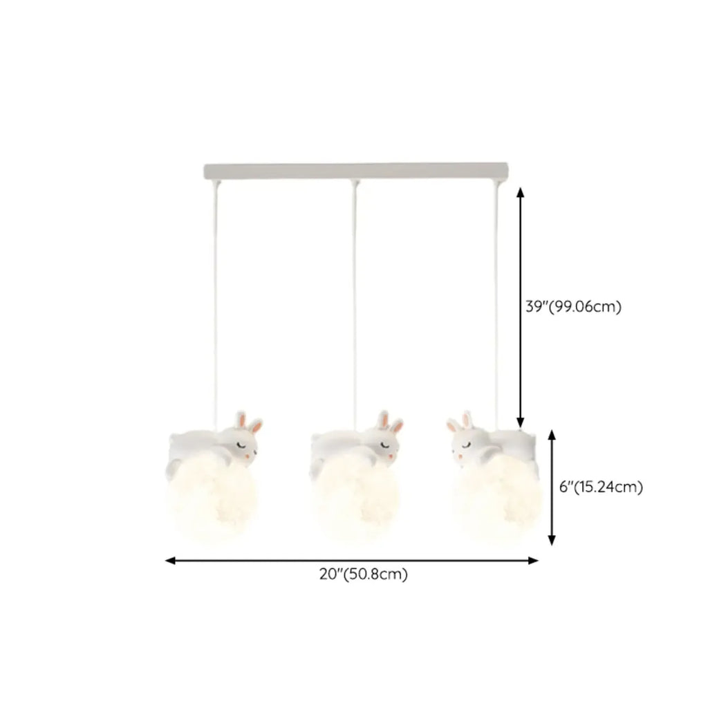 Suspension LED Ours et Lune pour enfants