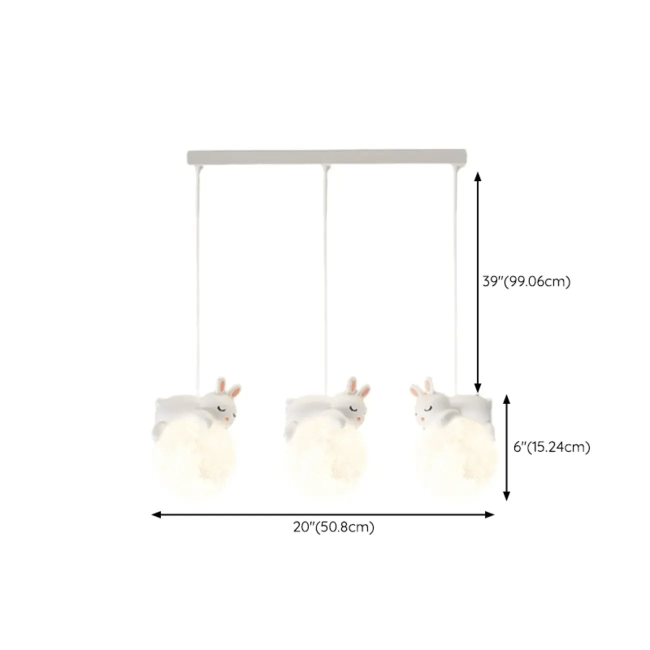 Suspension LED Ours et Lune pour enfants