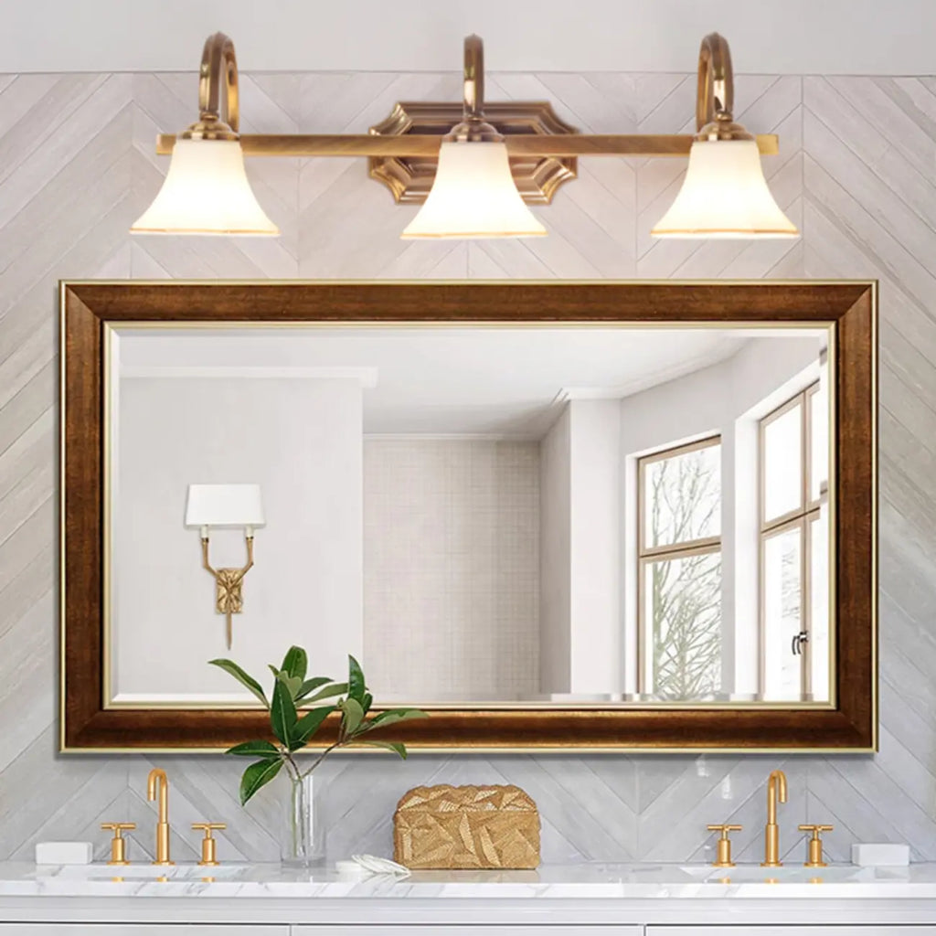 Applique murale de salle de bain en verre doré style classique moderne