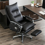 Fauteuil de bureau inclinable en cuir brun rougeâtre de direction