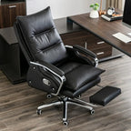 Fauteuil de bureau inclinable en cuir brun rougeâtre de direction