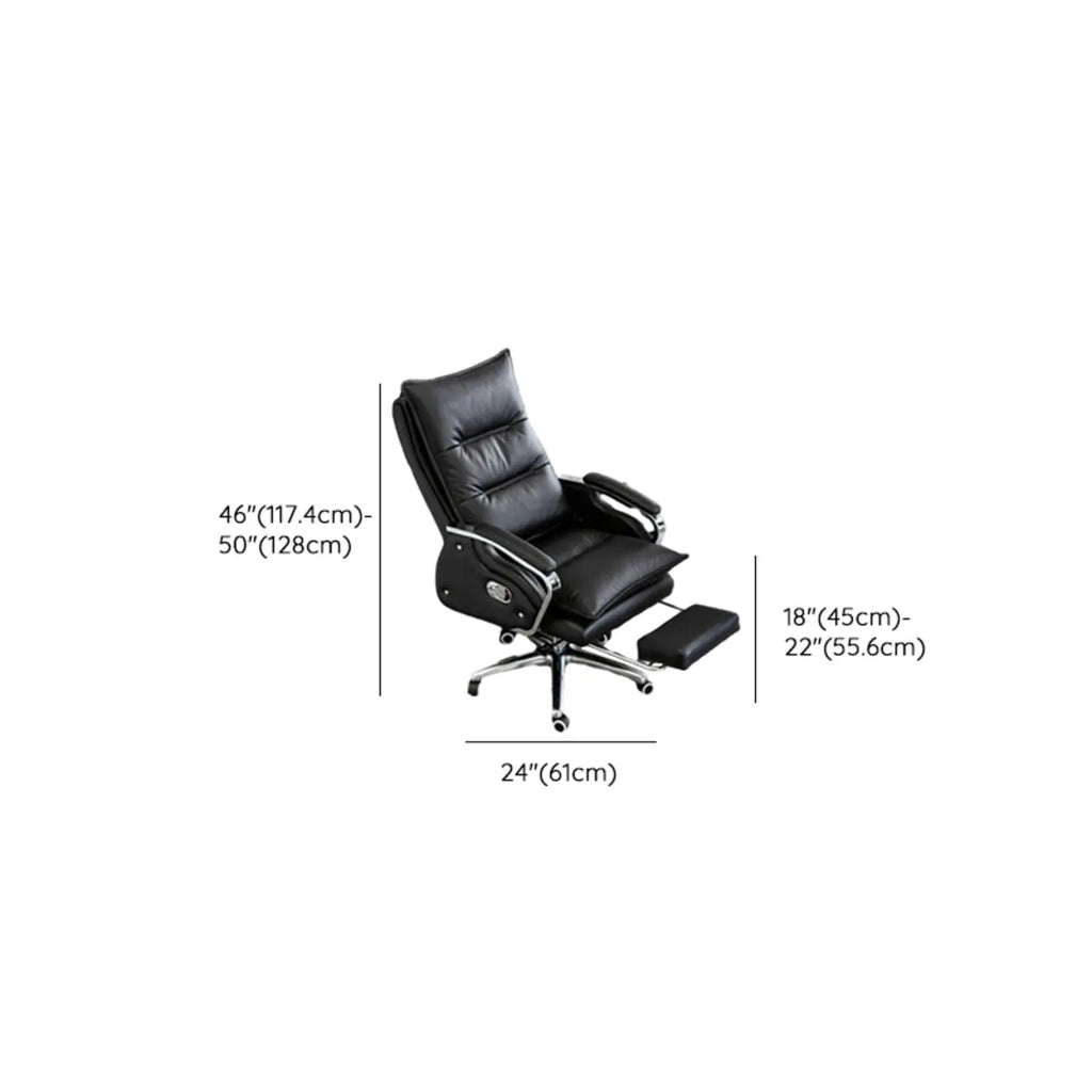 Fauteuil de bureau inclinable en cuir brun rougeâtre de direction