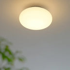 Plafonnier semi-encastré minimaliste en verre tambour à LED dimmable