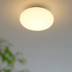 Plafonnier semi-encastré minimaliste en verre tambour à LED dimmable