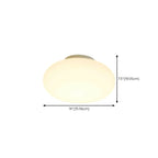 Plafonnier semi-encastré minimaliste en verre tambour à LED dimmable