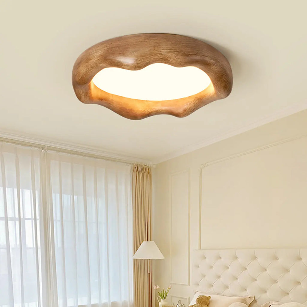 Plafoniera a filo dal design artistico con effetto crema acrilica