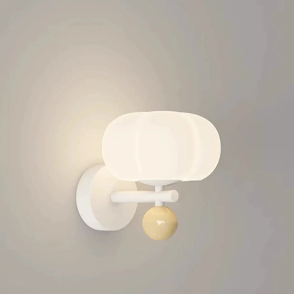 Applique murale élégante en forme de citrouille avec abat-jour en résine pour chambre à coucher