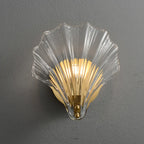 Applique murale moderne en verre coquillage doré pour salle de bain