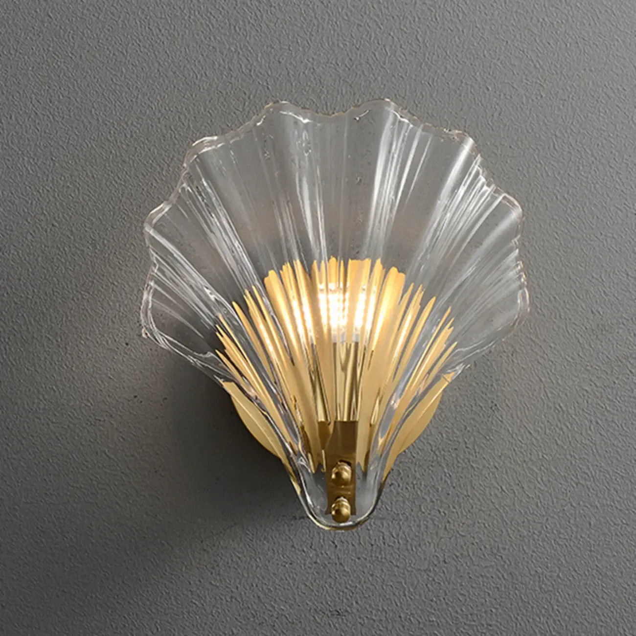 Applique murale moderne en verre coquillage doré pour salle de bain