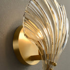 Applique murale moderne en verre coquillage doré pour salle de bain