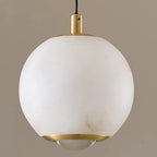 Suspension de cuisine moderne en albâtre et globe doré