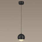 Suspension moderne en métal chromé avec globe et LED blanc chaud