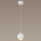 Suspension moderne en métal chromé avec globe et LED blanc chaud