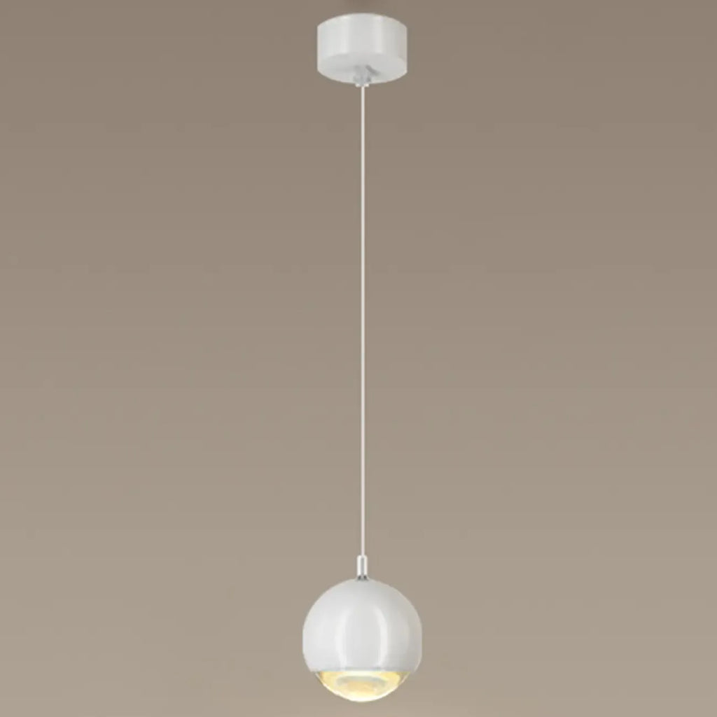 Suspension moderne en métal chromé avec globe et LED blanc chaud