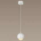 Suspension moderne en métal chromé avec globe et LED blanc chaud
