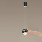 Suspension moderne en métal chromé avec globe et LED blanc chaud